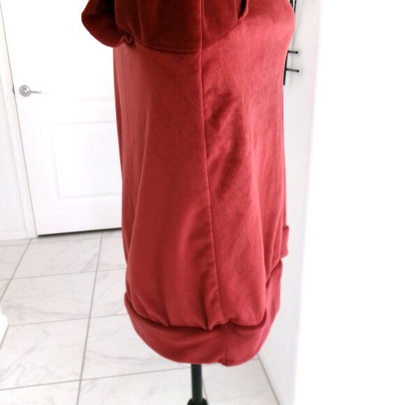 Like New Lauren Conrad Velour Rust Ruffle Long Sleeve Top Blouse XL Super Soft - Picture 5 of 9